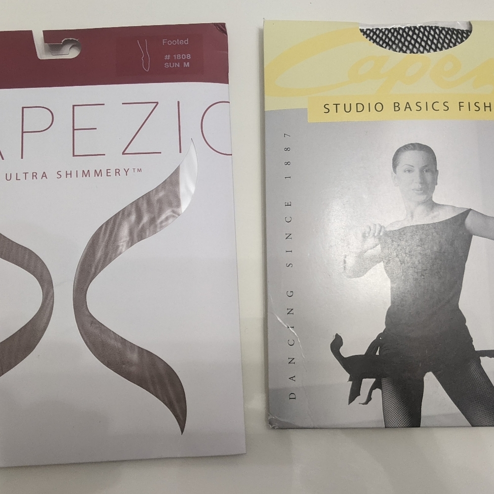 Capezio tights Bundle (1 Ultrashimmery & 1 Fish Net Tights), New, never used